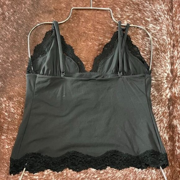 Skims Fits Everybody Lace Triangle Camisole Top Black - Picture 9 of 12